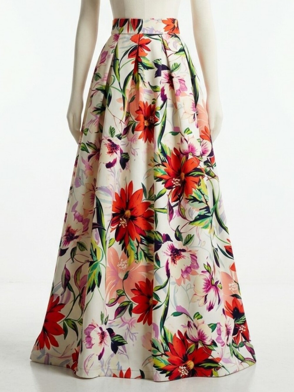 Eliza J Floral Ballgown Maxi Skirt Tulle White Red Pink Wedding Prom 0